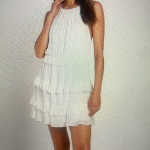 Lulu’s white tiered halter mini dress size S never worn tags on